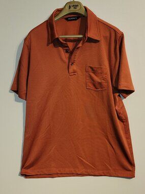 Axist Men's Short Sleeve Pocket Polo Shirt Burnt Rust Orange